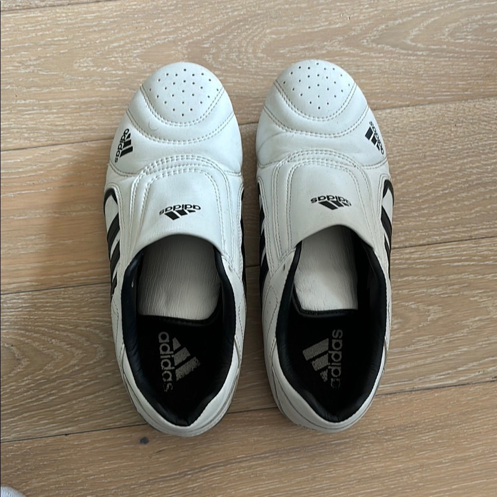Adidas White and Black taekwondo shoes